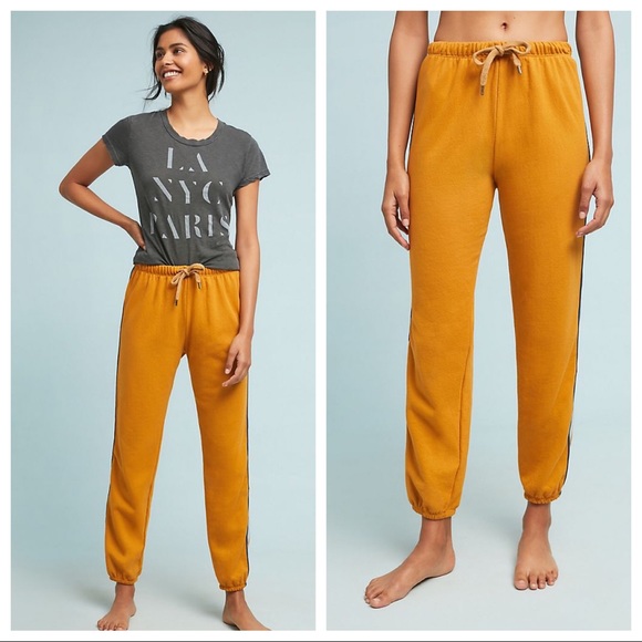 🆕NWT rare Sundry Golden Side Stripe Joggers - Picture 1 of 16